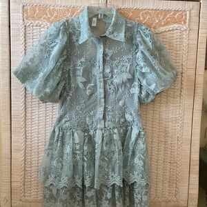 Beautiful Sea Moss Colored Lace Dress